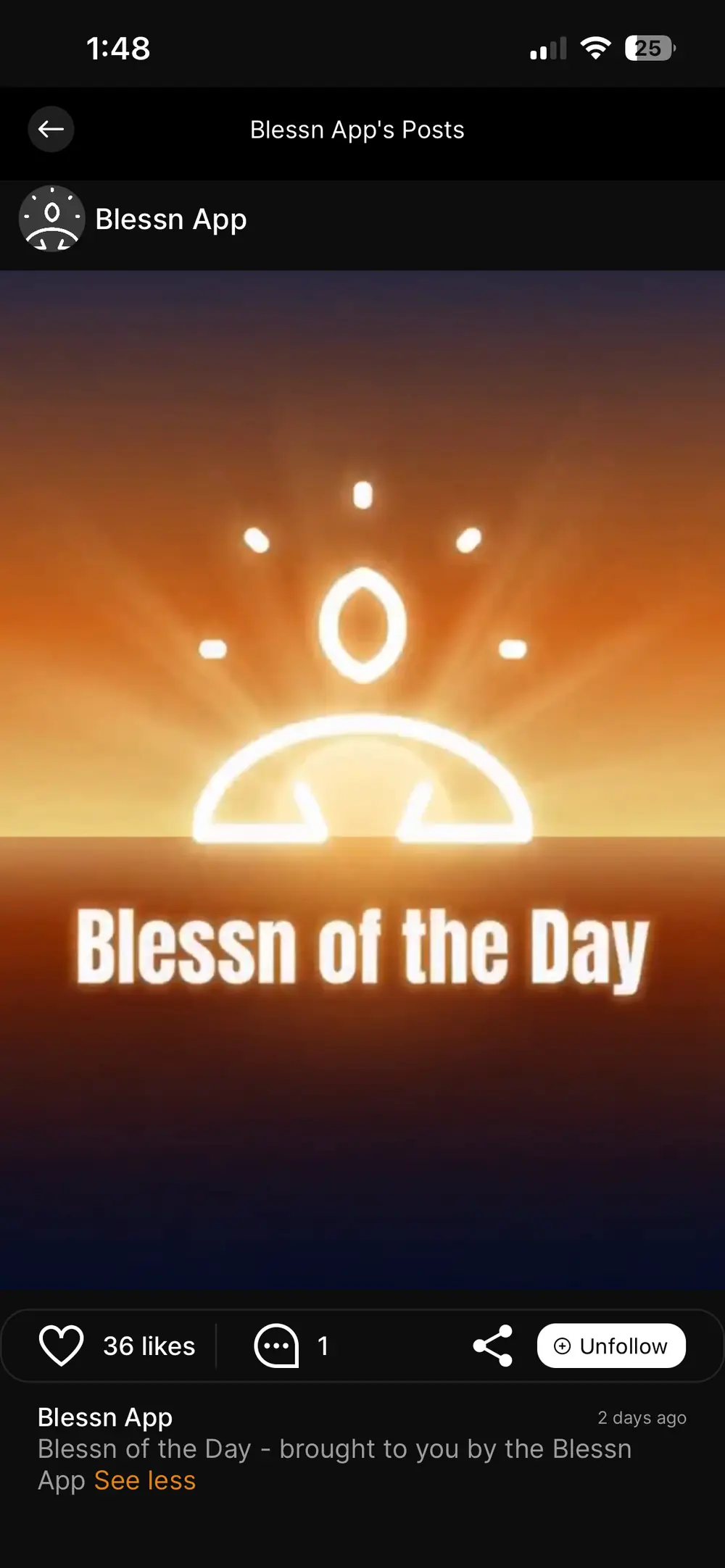 The Blessn of the Day title card: a sunrise over a horizon with the Blessn mark.